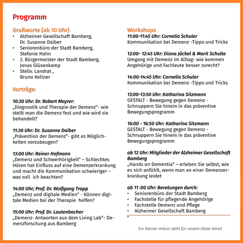 Demenz Fachtag Programm